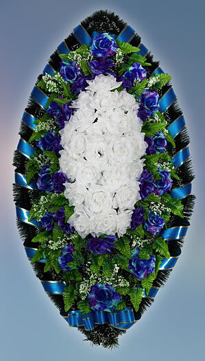 Венок из искусственных цветов на похороны IZ-14