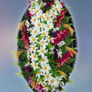 Венок из искусственных цветов с ромашками IZ-2